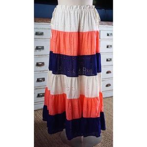 Anthropologie Fantine Eyelet Maxi Skirt New S